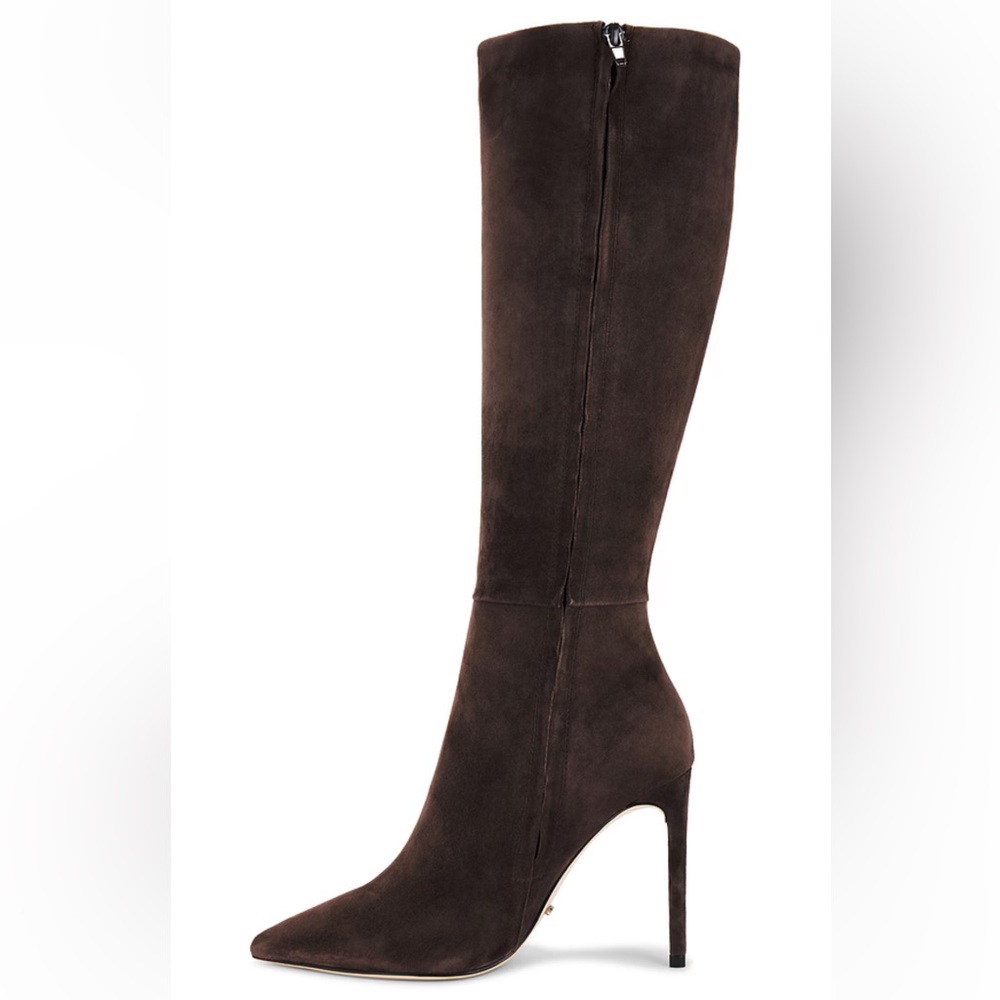 Tony Bianco Apollo Boot Espresso Suede Dark Chocolate Brown Heels GreatCondition - Picture 7 of 7